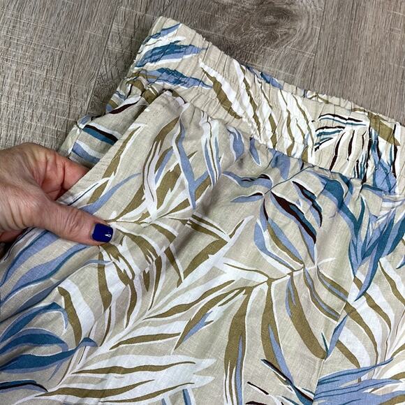 NWT C&C CALIFORNIA Tan Leaf Pattern Hawaiian Style Elastic Casual Pants - Picture 5 of 7